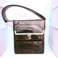 Geantă din Piele Naturală de Crocodil Maro – 20 × 10 × 24 cm