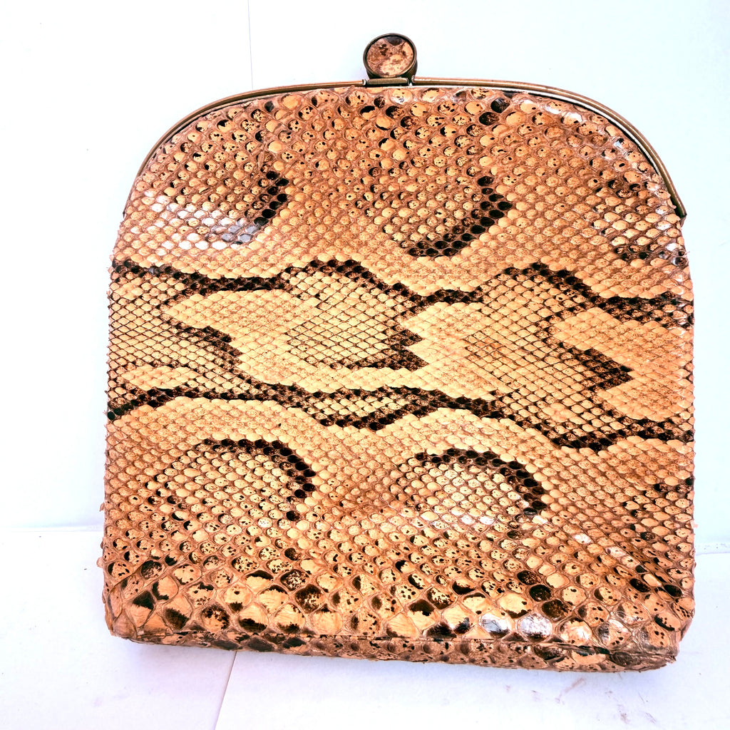 Geantă din Piele Naturală de Șarpe – 15 × 5,5 × 14 cm