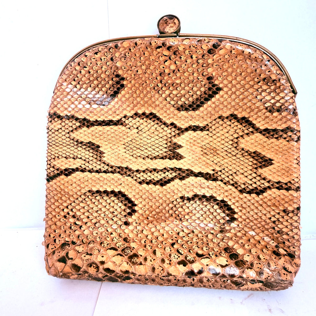 Geantă din Piele Naturală de Șarpe – 15 × 5,5 × 14 cm