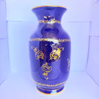 Vază Capo di Monte din Porțelan Cobalt Albastru – Ø14 × 26 cm