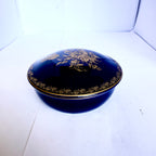 Bombonieră cu Capac din Cobalt Albastru Închis – Paris – Ø12 × 6 cm
