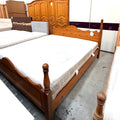 Pat din Lemn Masiv – 180 × 200 cm – Saltele Incluse