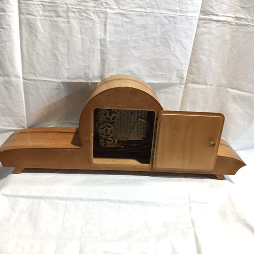 Ceas Mecanic de Șemineu cu Cutie din Lemn – 57 × 13 × 21 cm