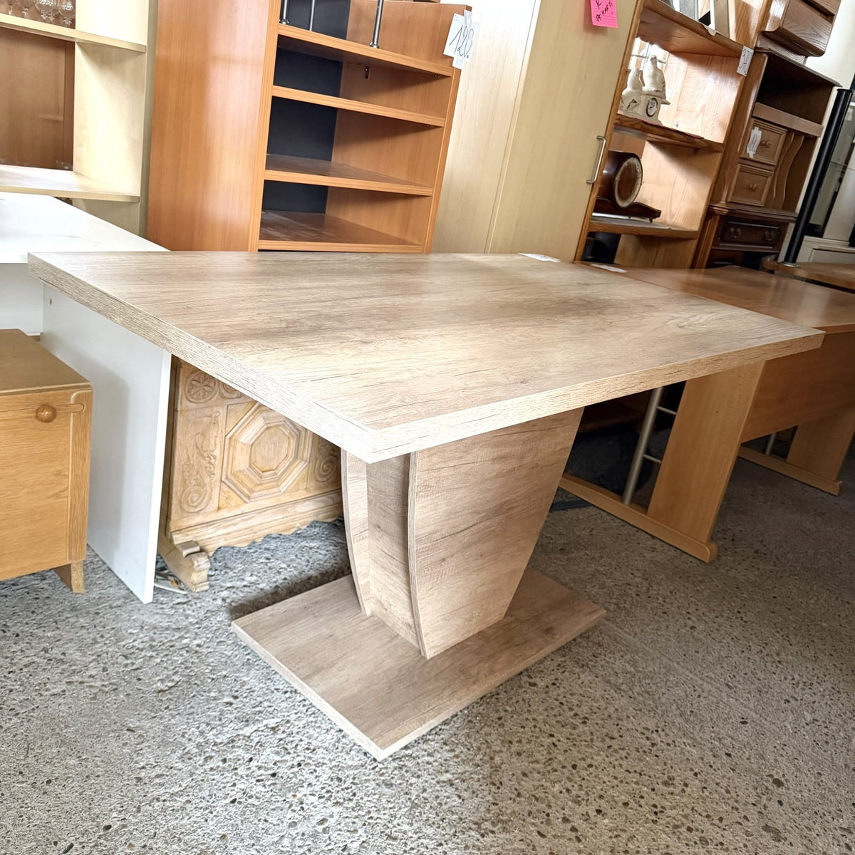 Masă Modernă din PAL Melaminat Bej – 140 × 80 × 76 cm