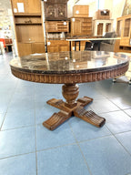 Masă de Cafea Rotundă cu Blat din Granit Natural – Ø100 × 57 cm