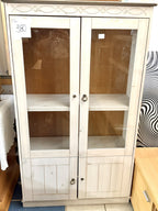Vitrină din Lemn cu 2 Uși din Sticlă – 85 × 32 × 145 cm