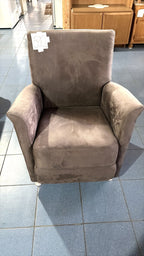 Fotoliu din Piele Întoarsă Maro – 74 × 68 × 90 cm