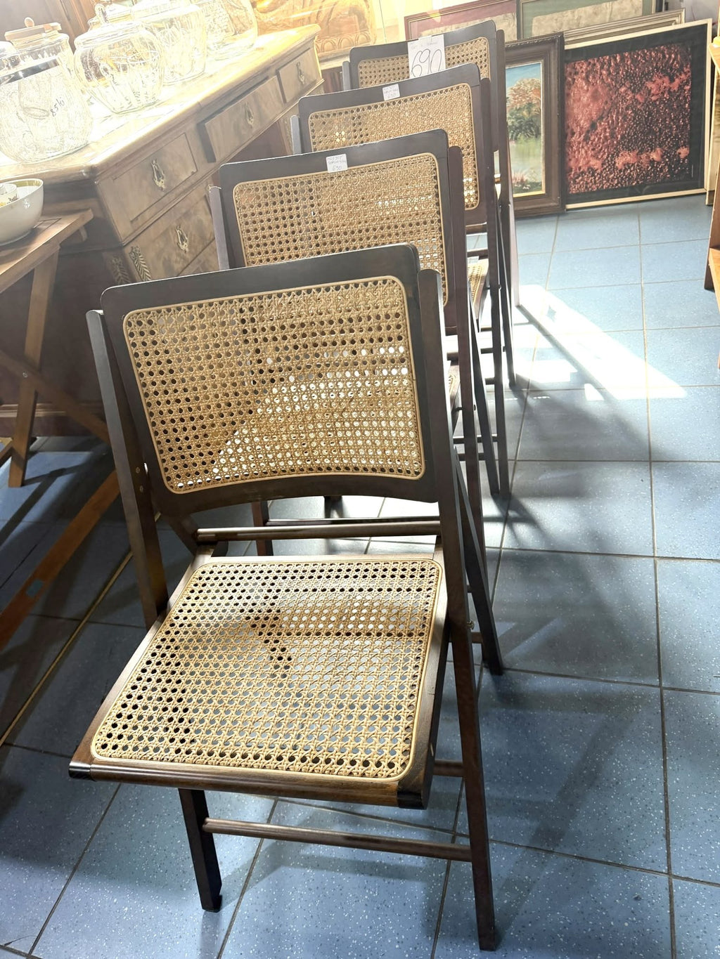 Set 4 Scaune Pliabile din Lemn – 46 × 44 × 80 cm