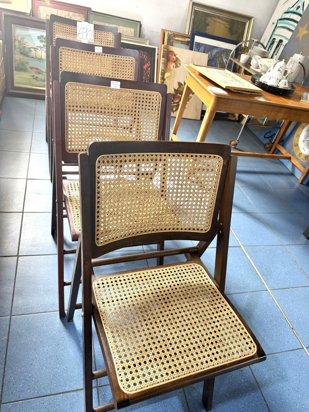 Set 4 Scaune Pliabile din Lemn – 46 × 44 × 80 cm