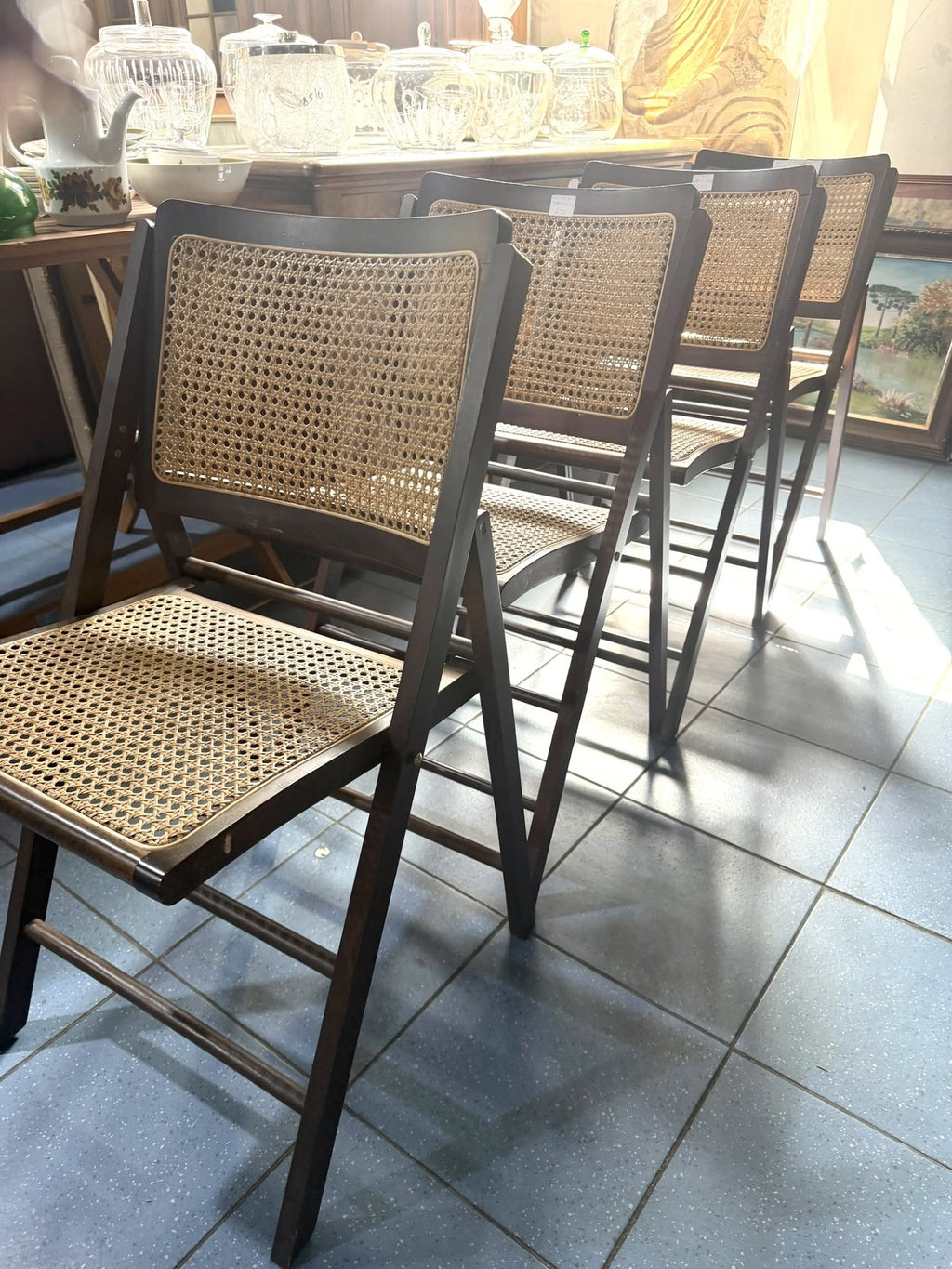 Set 4 Scaune Pliabile din Lemn – 46 × 44 × 80 cm