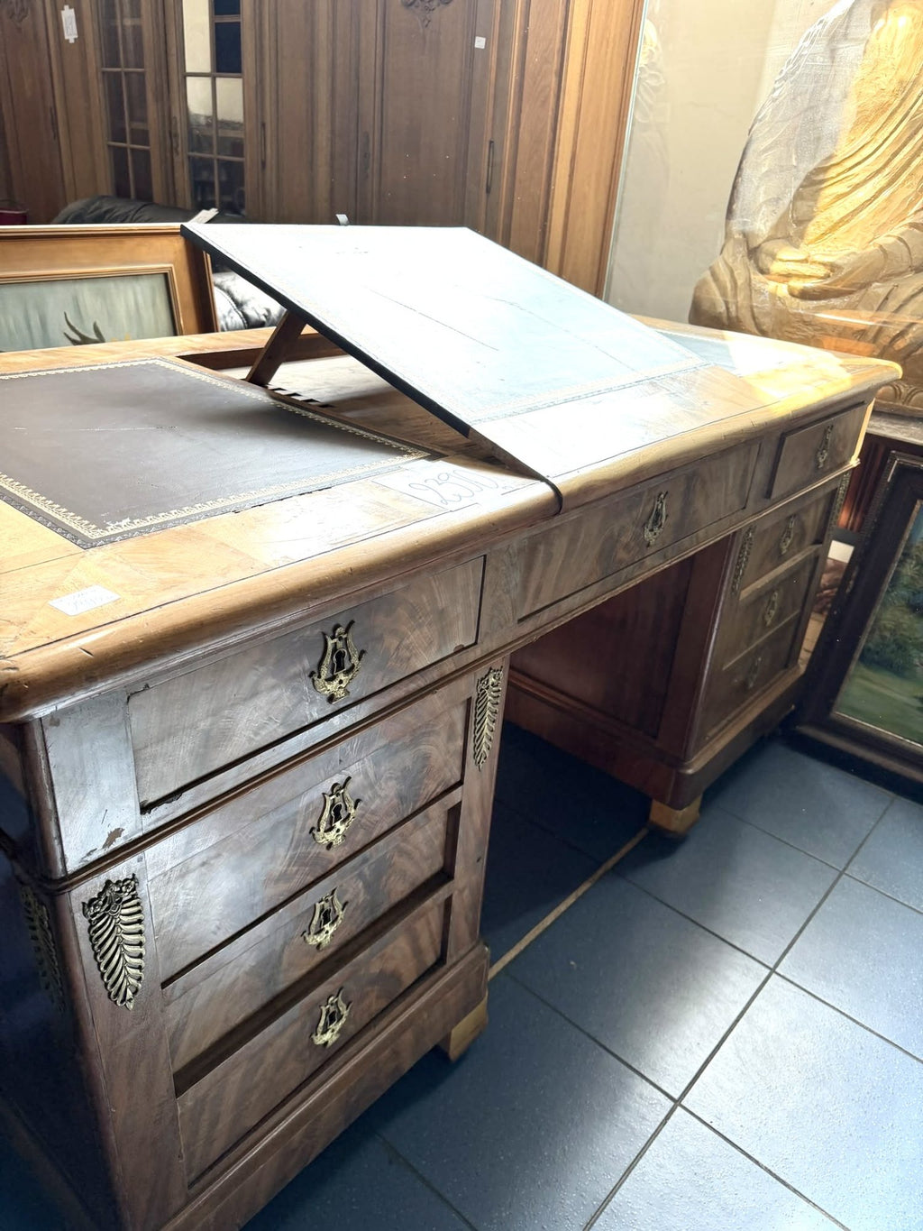Birou Vintage din Lemn Masiv – 161 × 78 × 81 cm