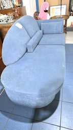 Canapea Stil Sofa cu un Braț, Spațiu de Depozitare și Tapițerie Albastră – 200 × 90 × 83 cm
