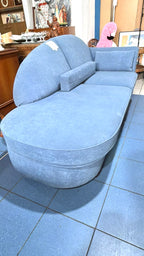 Canapea Stil Sofa cu un Braț, Spațiu de Depozitare și Tapițerie Albastră – 200 × 90 × 83 cm