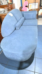 Canapea Stil Sofa cu un Braț, Spațiu de Depozitare și Tapițerie Albastră – 200 × 90 × 83 cm