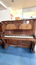 Pianină Vintage în Stil Clasic, cu Placă din Bronz – 160 × 70 × 142 cm