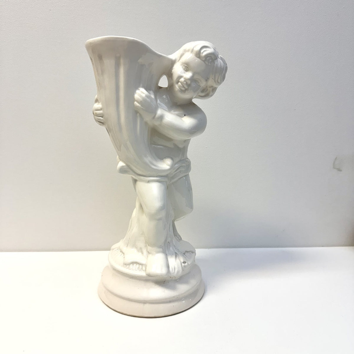Vază din Ceramică Albă – Ø13,5 × 30 cm