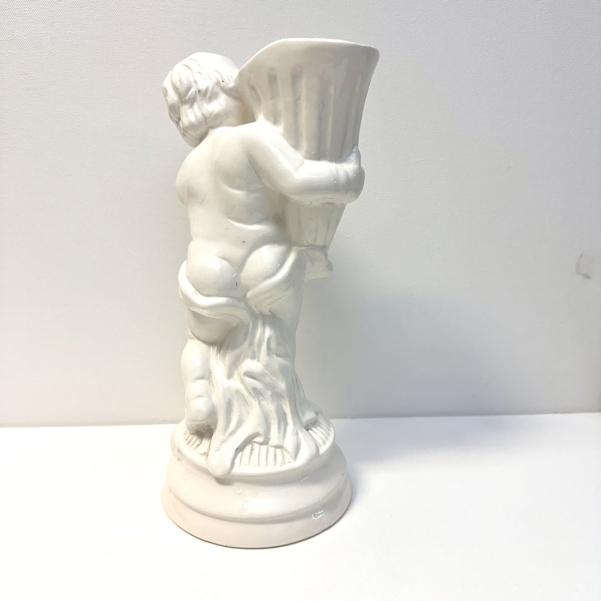 Vază din Ceramică Albă – Ø13,5 × 30 cm