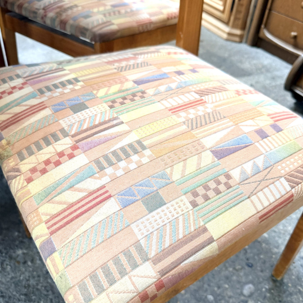 Set 6 Scaune din Lemn cu Tapițerie din Stofă – 43 × 50 × 88 cm