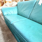 Canapea din Piele Naturală Verde, 2 Locuri – 190 × 92 × 87 cm