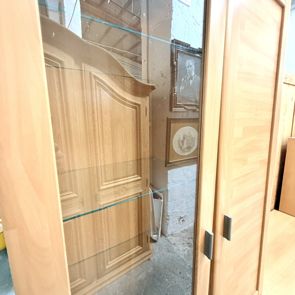 Bibliotecă cu Uși din Lemn și Sticlă – 260 × 55 × 205 cm