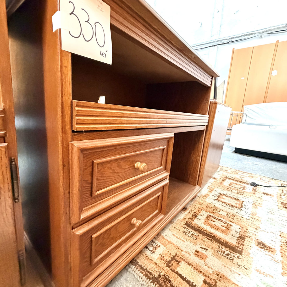 Comodă din Lemn cu 2 Sertare – 93 × 52 × 82 cm