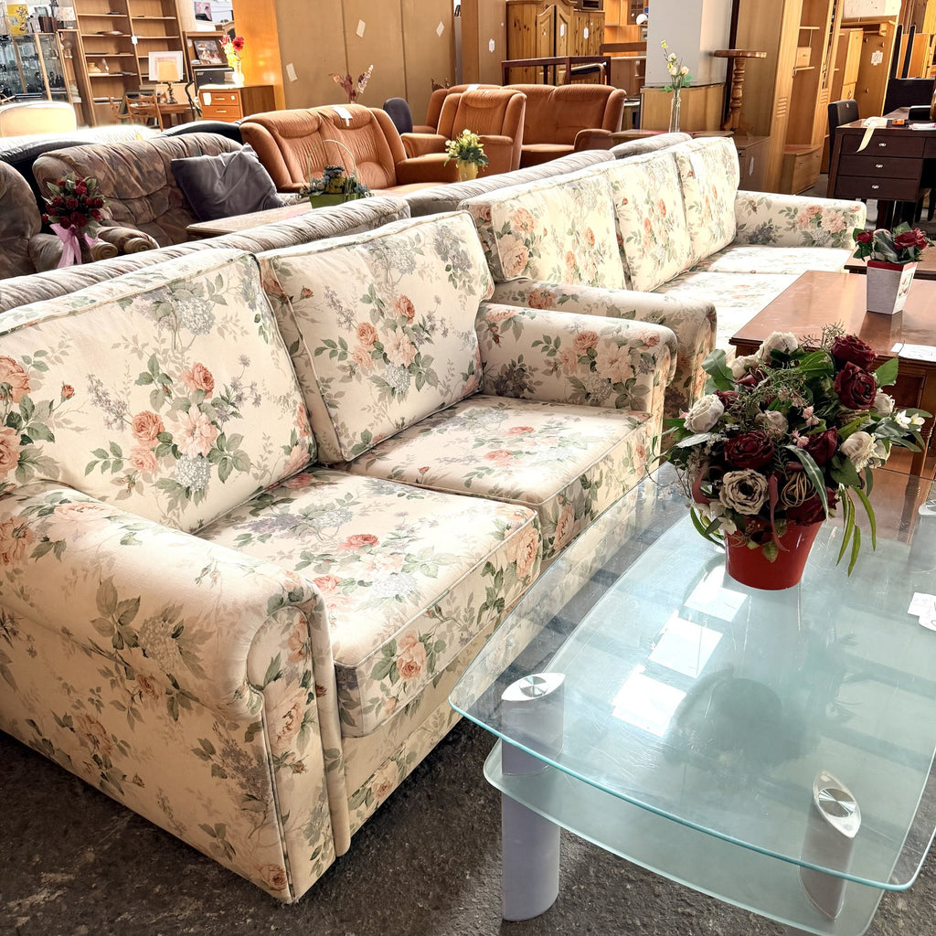 Set 2 Canapele cu Tapițerie Florală – 3 Locuri + 2 Locuri