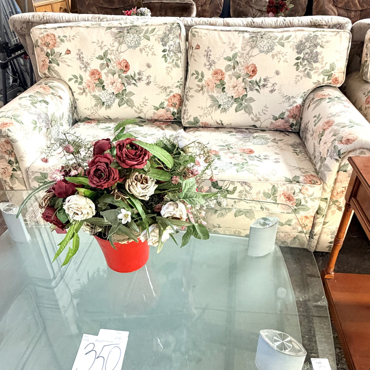 Set 2 Canapele cu Tapițerie Florală – 3 Locuri + 2 Locuri