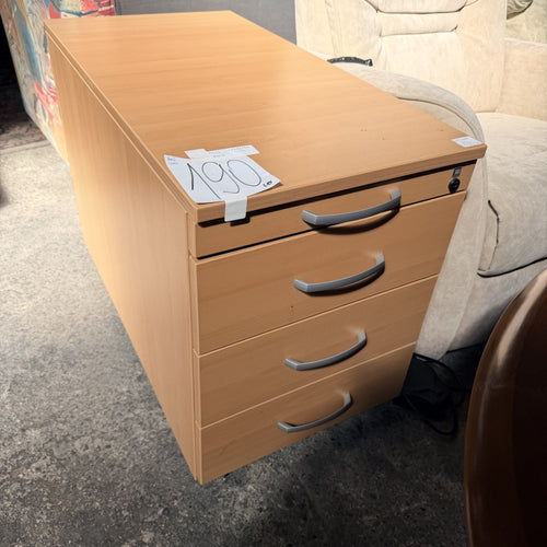 Comodă de Birou cu 4 Sertare și Roți – 42 × 82 × 57 cm