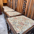 Set 6 Scaune din Lemn cu Tapițerie Florală – 46 × 44 × 102 cm
