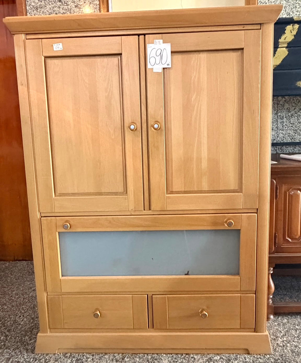 Dulap din Lemn cu 3 Uși și 2 Sertare – 115 × 63 × 150 cm
