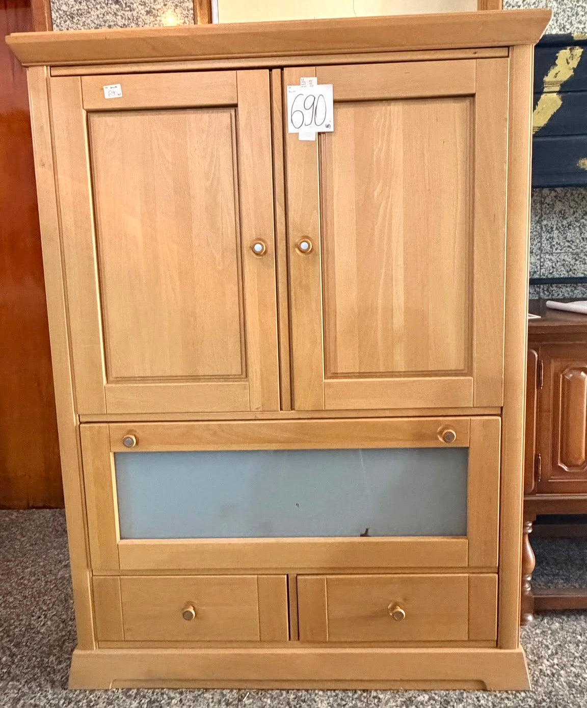 Dulap din Lemn cu 3 Uși și 2 Sertare – 115 × 63 × 150 cm