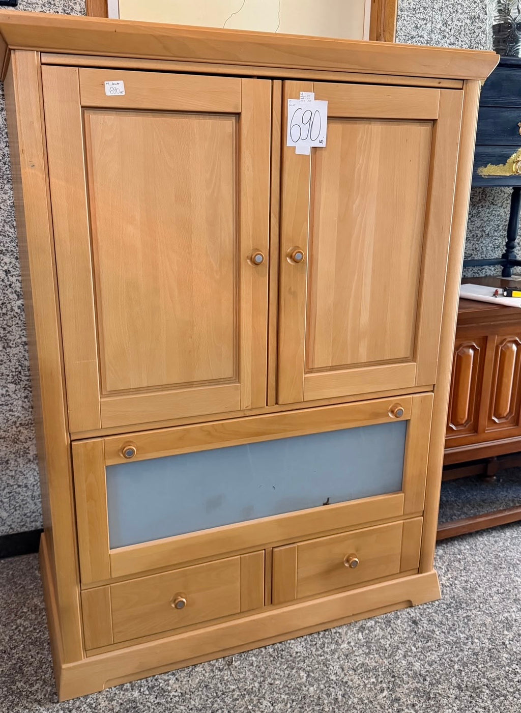 Dulap din Lemn cu 3 Uși și 2 Sertare – 115 × 63 × 150 cm