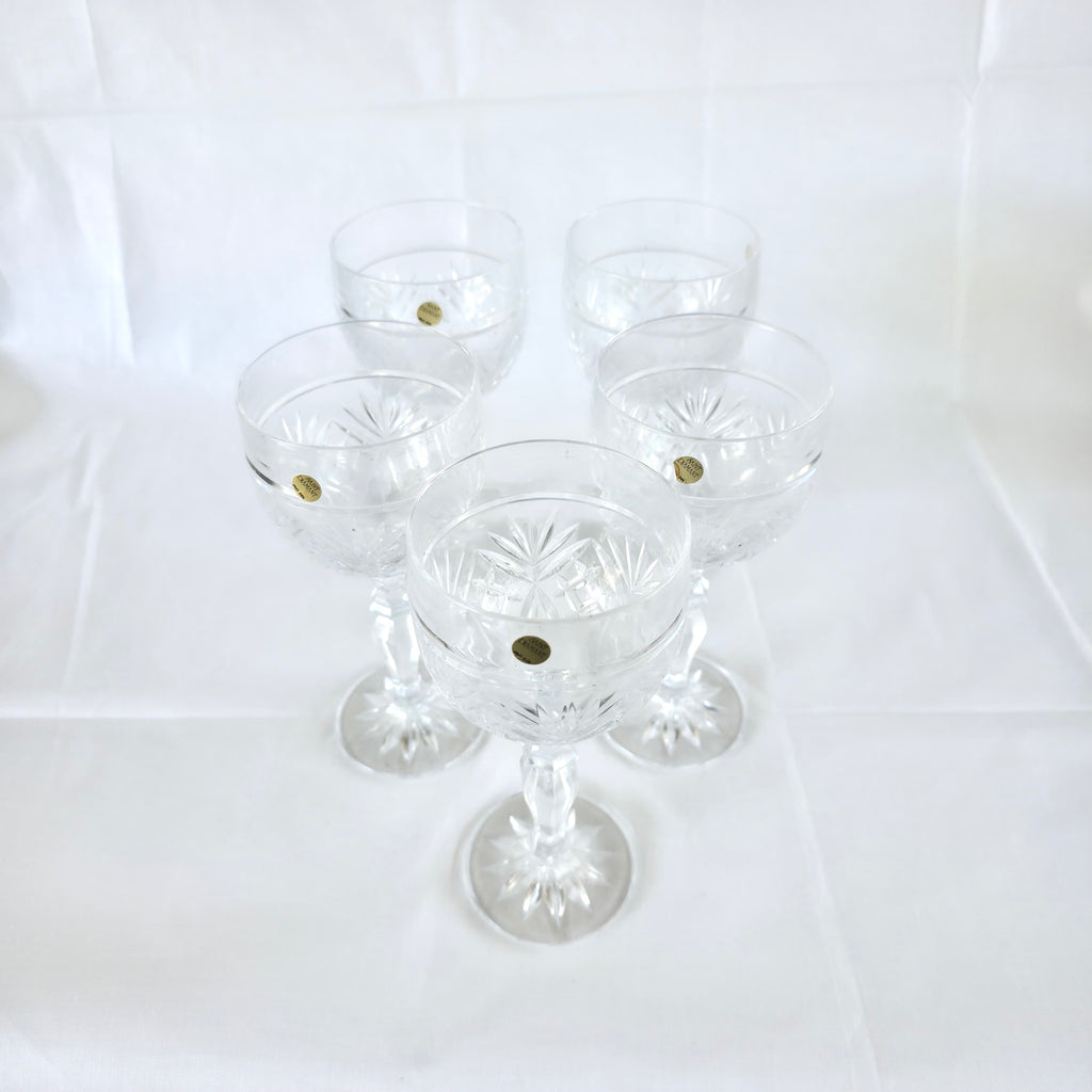Set 5 Pahare din Cristal 24% PbO – Ø8 × 18 cm