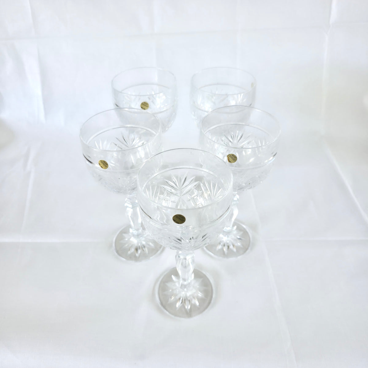 Set 5 Pahare din Cristal 24% PbO – Ø8 × 18 cm