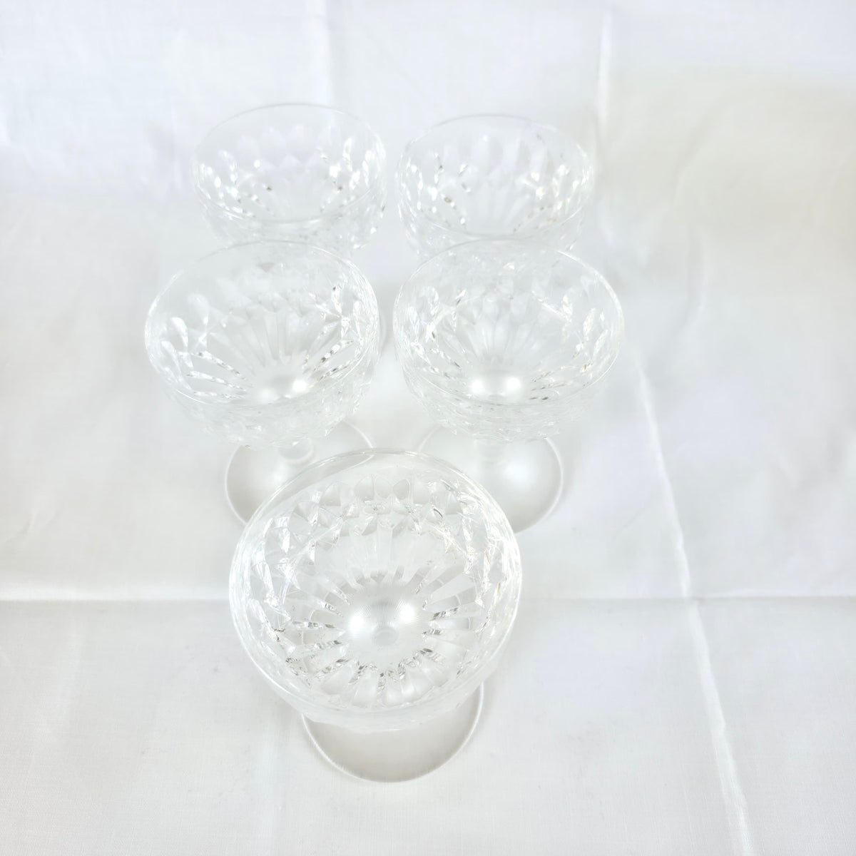 Set 5 Pahare din Cristal 24% PbO – Ø7 × 9,5 cm