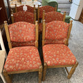 Set 6 Scaune din Lemn cu Tapițerie din Stofă – 50 × 45 × 93 cm
