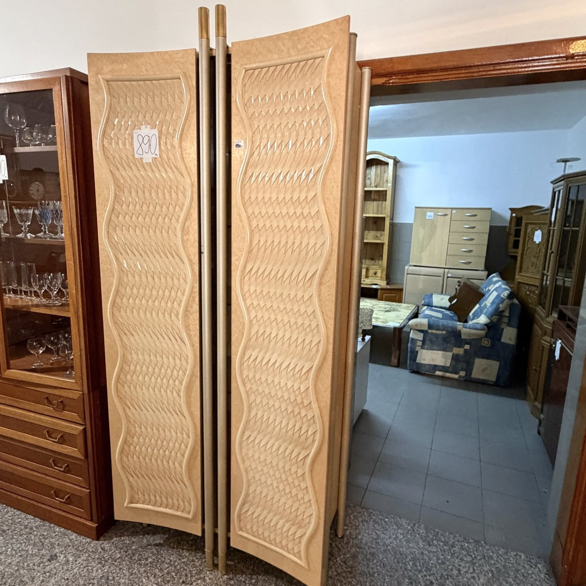 Dulap cu 2 Uși și Polițe din Sticlă – 100 × 45 × 210 cm