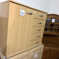 Comodă din PAL cu 1 Ușă și 5 Sertare – 100 × 36 × 86 cm