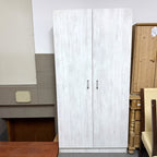 Dulap din PAL Alb Antichizat cu 2 Uși – 100 × 53 × 200 cm