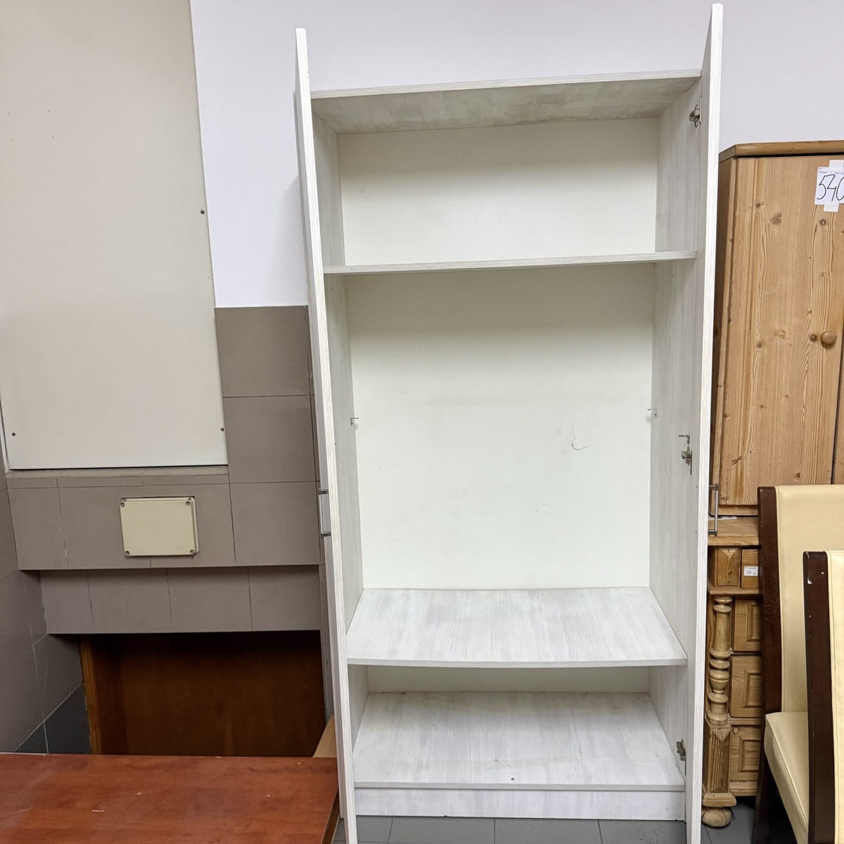 Dulap din PAL Alb Antichizat cu 2 Uși – 100 × 53 × 200 cm