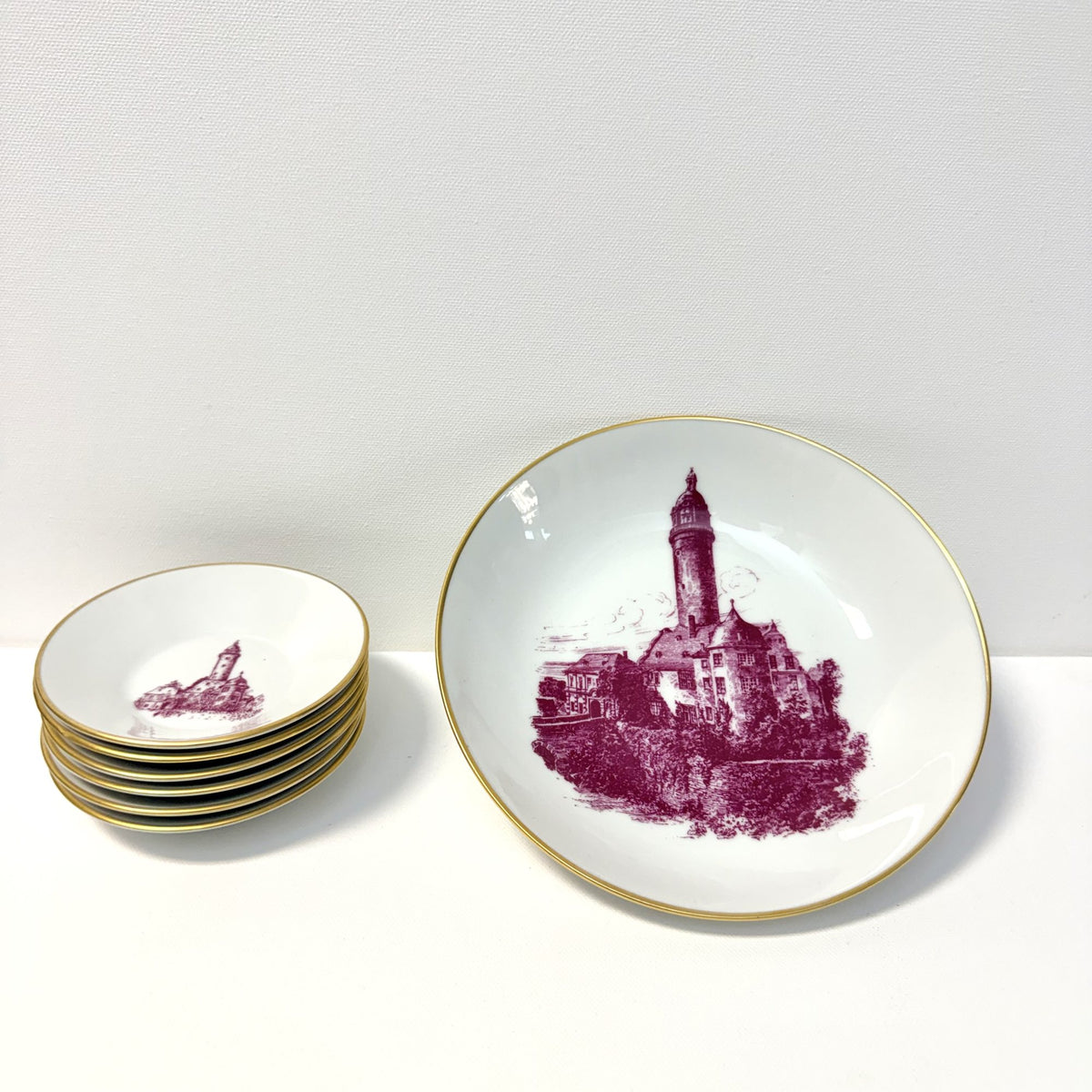 Set 7 Piese Höchst – 1 Farfurie Mare + 6 Farfuriuțe – Ø19 cm / Ø11 cm