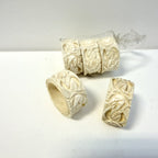 Set 5 Inele pentru Șervețele Sculptate în Os – Ø4 × 2 cm