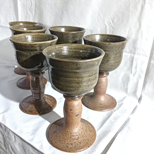 Set 6 Pahare din Ceramică Lucrate Manual – Ø8 × 14 cm