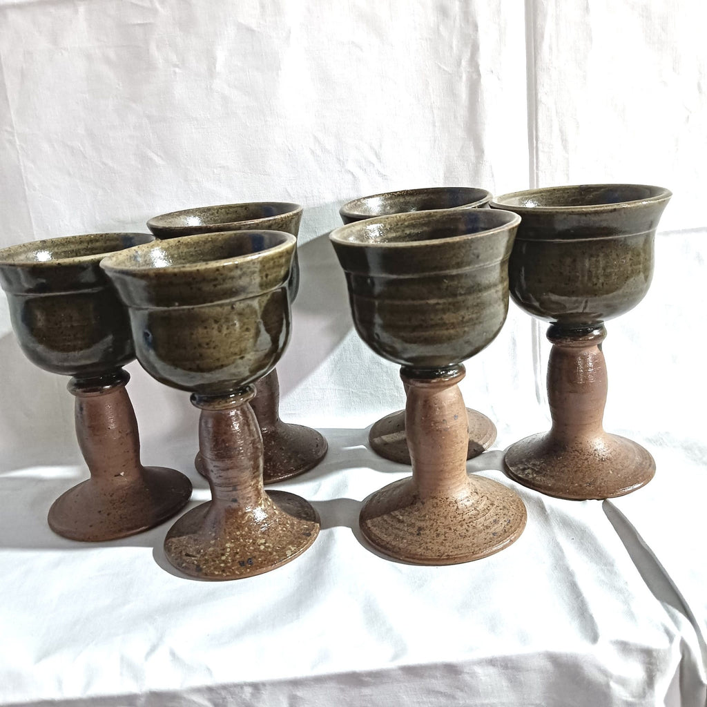 Set 6 Pahare din Ceramică Lucrate Manual – Ø8 × 14 cm