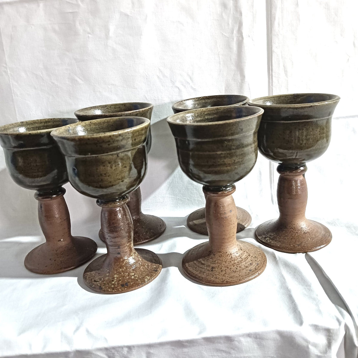 Set 6 Pahare din Ceramică Lucrate Manual – Ø8 × 14 cm