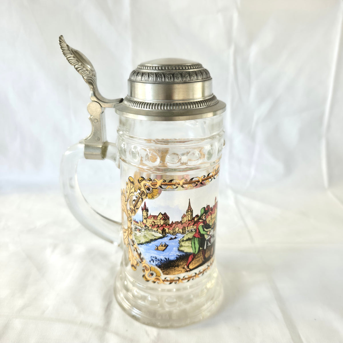 Halbă Vintage Germană cu Capac – Ø9 × 13 × 20 cm
