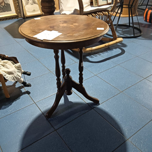 Masă de Cafea Rotundă din Lemn cu Intarsie – Ø50 × 57 cm