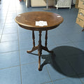 Masă de Cafea Rotundă din Lemn cu Intarsie – Ø50 × 57 cm