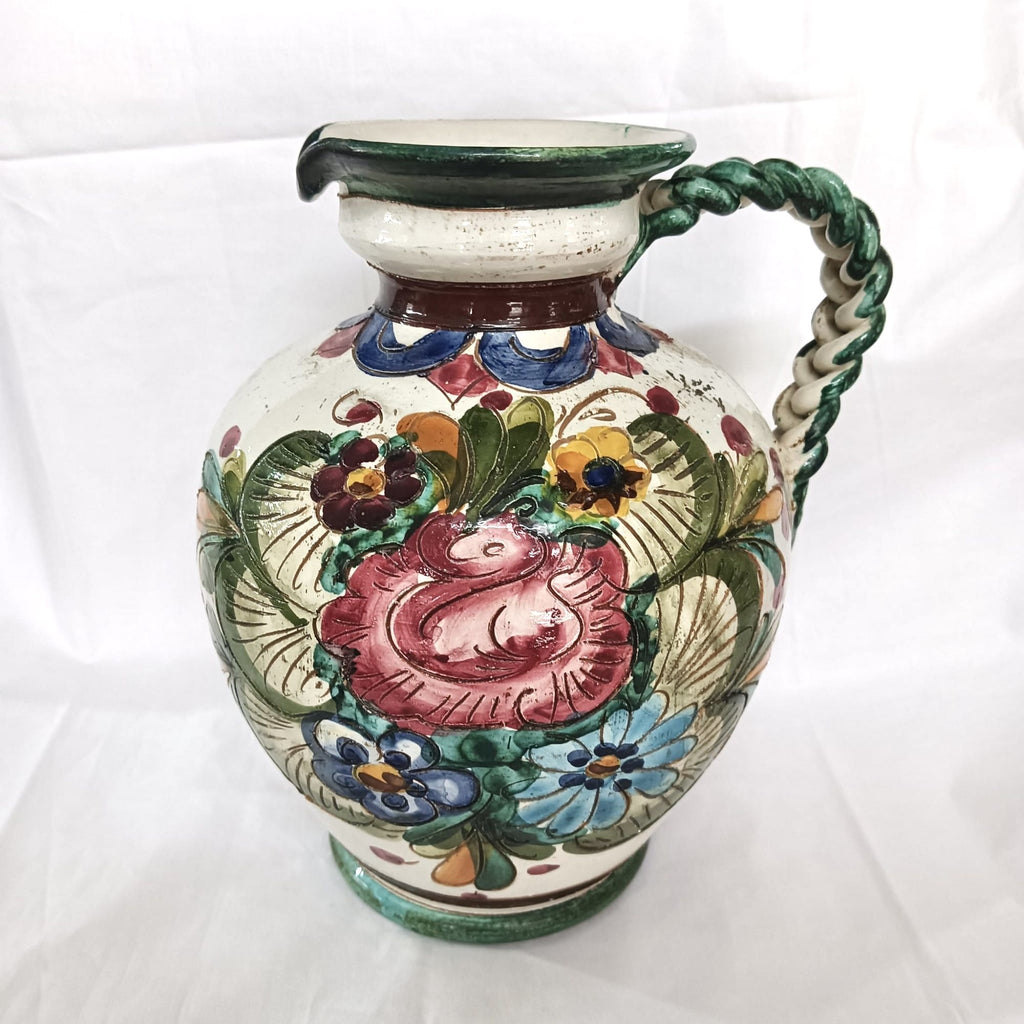 Carafă din Ceramică Lucrată și Pictată Manual – Ø20 × 25 cm