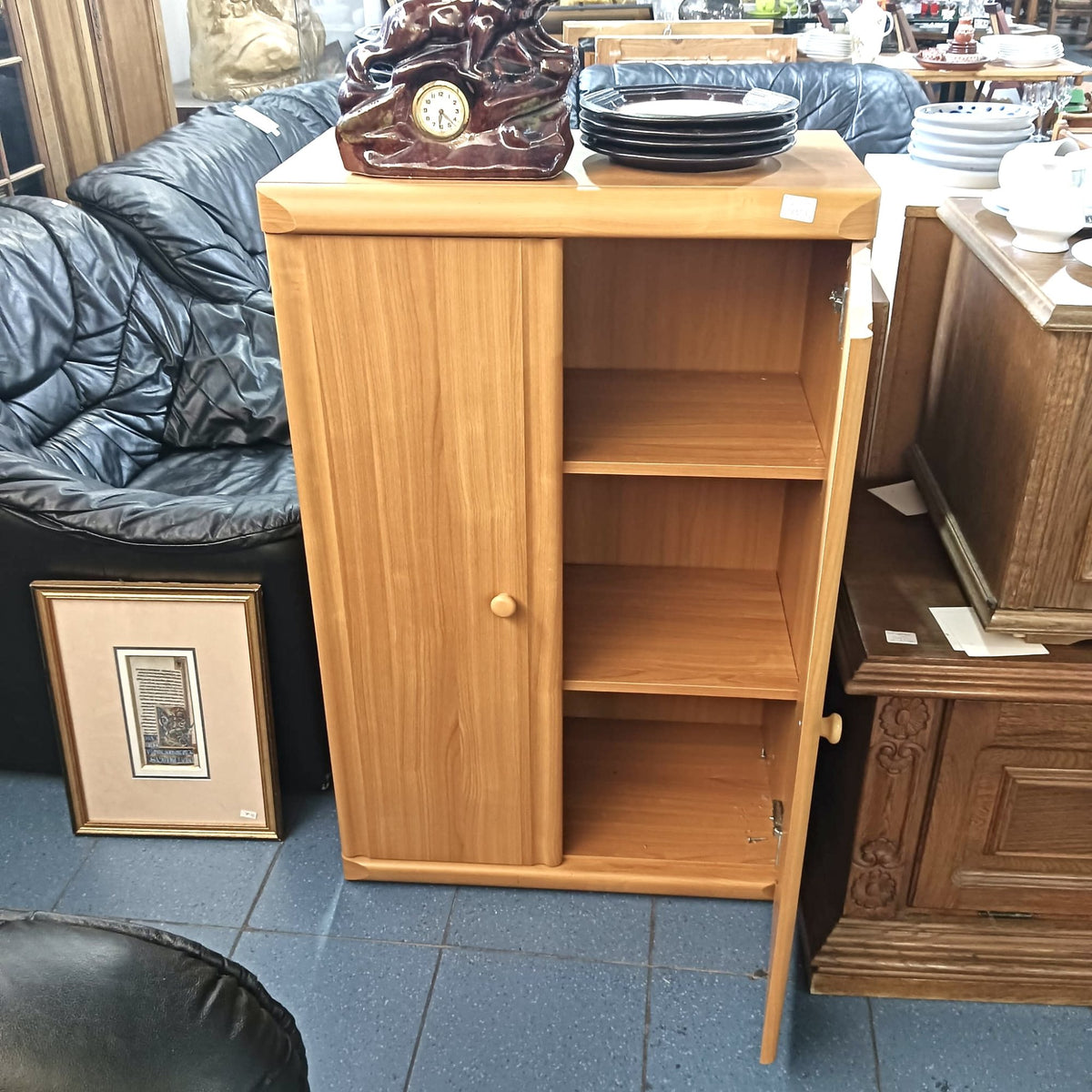 Comodă din Lemn și PAL cu 2 Uși – 70 × 38 × 107 cm
